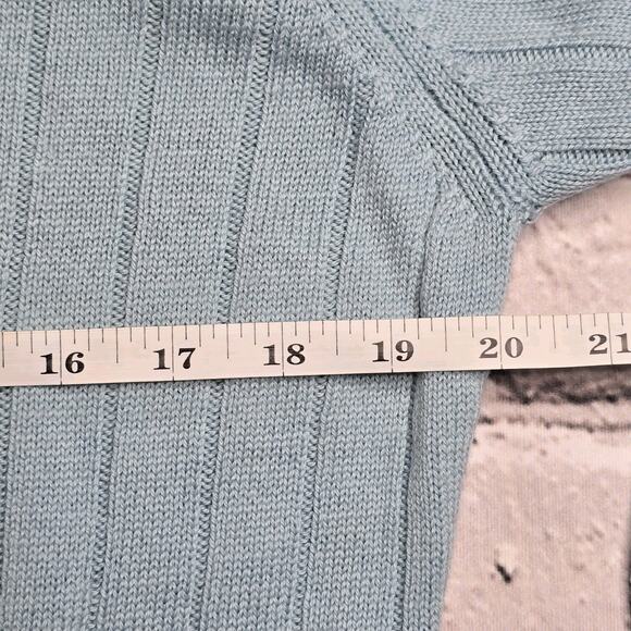 Vintage Talbots Deadstock 100% Italian Merino Wool Baby Blue Knit Sweater New XL - Picture 9 of 10